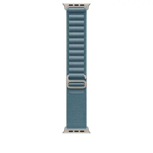 Curea Smartwatch Apple mfth4zm/a pentru Watch 49mm, Alpine Loop, Small, Natural Titanium Finish (Albastru)