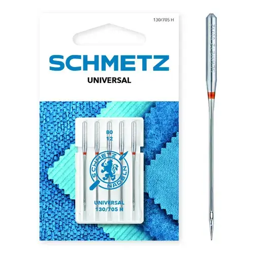Set 5 ace de cusut universale, finete 80, Schmetz 130/705 H VCS