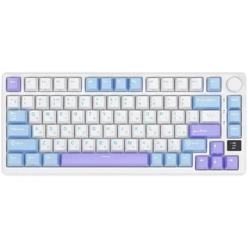 Tastatura Gaming Royal Kludge RK-M75, Brown switch, iluminare RGB, Wired, Wireless 2.4Ghz, Bluetooth (Multicolor)