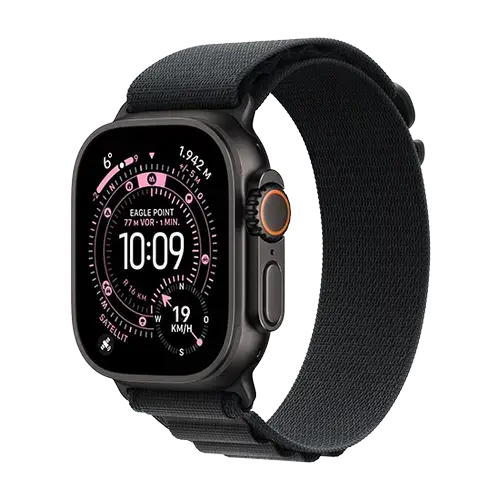 Smartwatch Apple Watch Ultra 3, 49mm, GPS + Cellular, Ecran Retina LTPO OLED, Chip S10 cu Procesor Dual-Core, 64GB Flash, Wi-Fi, Bluetooth, NFC, Alpine Loop Small (Negru)