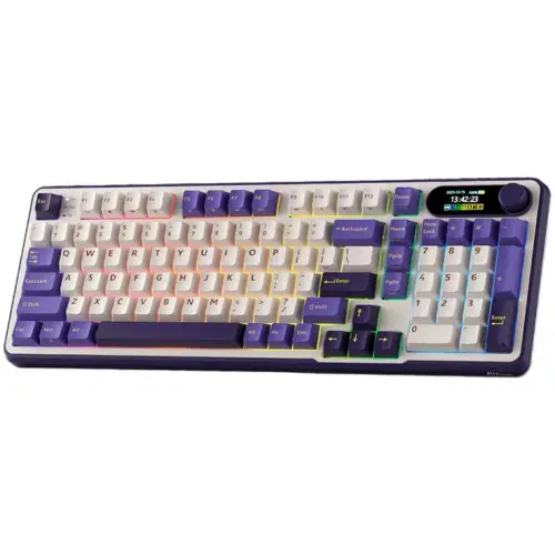 Tastatura Gaming Royal Kludge RK-S98, iluminare RGB, Wired, Wireless 2.4Ghz, Bluetooth, Brown Switch (Multicolor)