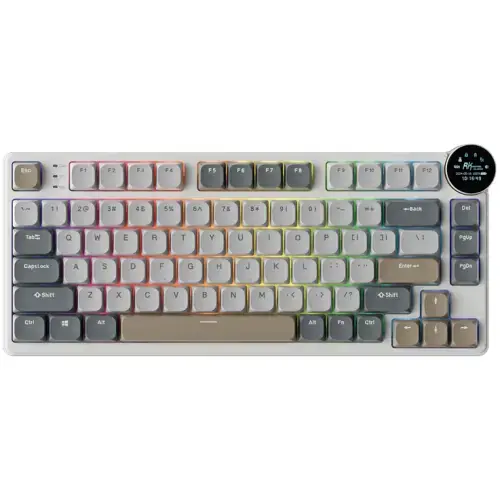 Tastatura Gaming Royal Kludge N80, Red Switch, iluminare RGB, Wired, Wireless 2.4Gzh, Bluetooth (Multicolor)