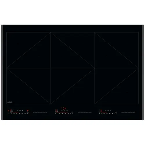 Plita incorporabila AEG NIR86T08FB, Inductie, 5 zone de gatit, Booster, Conectivitate hota, Timer electronic, Blocare de siguranta pentru copii, 78 cm (Negru)