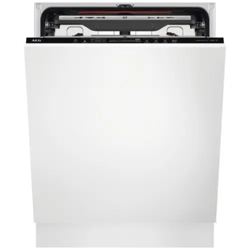 Masina de spalat vase incorporabila AEG FSK94858P, 14 seturi, 7 programe, Comfort Lift, AirDry, Wi-Fi, Iluminare interioara, Time Beam, Motor Inverter, Clasa C, 60 cm (Negru)