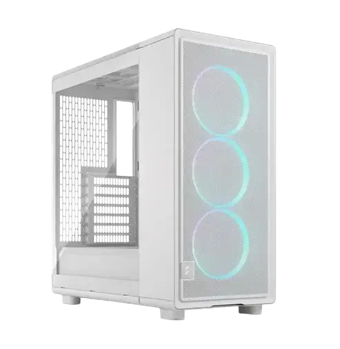 Carcasa Fractal Design Epoch White TG Clear, iluminare RGB, Middle Tower, Fara sursa (Alb)