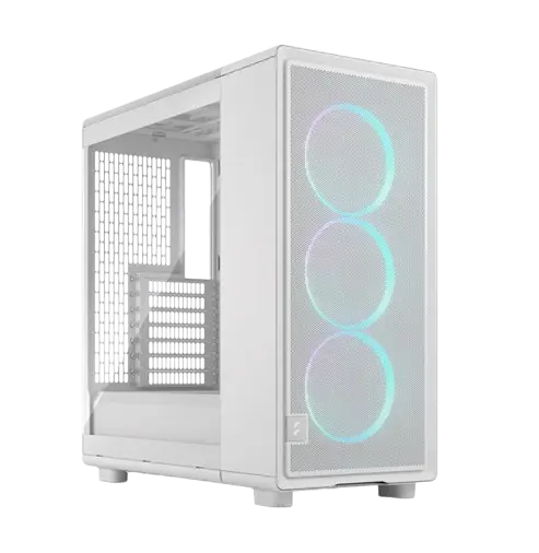 Carcasa Fractal Design Epoch White TG Clear, iluminare RGB, Middle Tower, Fara sursa (Alb)