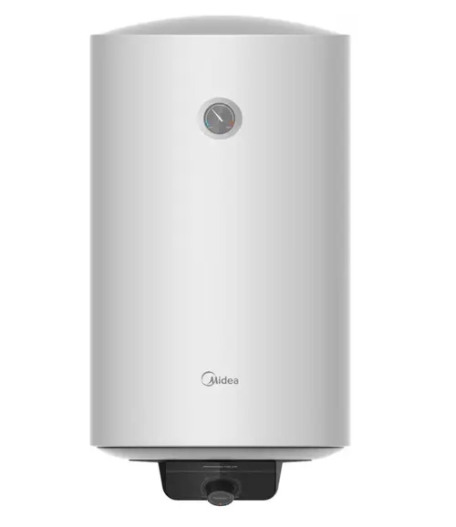 Boiler electric Midea D100-15FG, Cilindric, 100l, 1500W, indicator temperatura, rezervor emailat, montaj vertical (Alb)