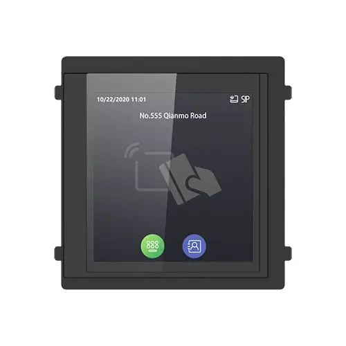 Modul afisaj IPS touch screen, 4 inch, pentru Interfon modular - HIKVISION DS-KD-TDM (Negru)