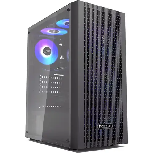 Carcasa PCCooler MA100 Mesh, Tempered glass, Fara sursa (Negru)