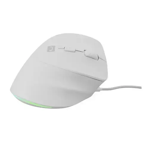 Mouse Natec Crake 2 Pro Vertical, iluminare RGB, Wired (Alb)