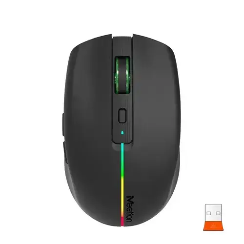 Mouse Meetion BTM002, Wireless 2.4 Ghz, Bluetooth, USB (Negru)