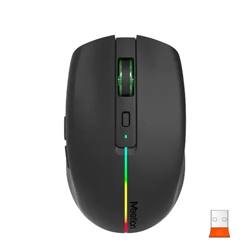 Mouse Meetion BTM002, Wireless 2.4 Ghz, Bluetooth, USB (Negru)