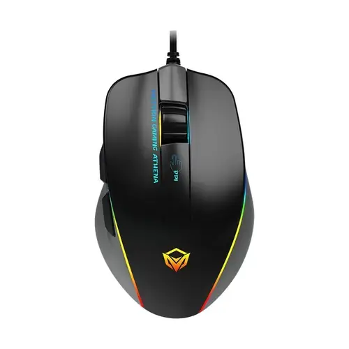 Mouse de gaming Meetion GM23, Wired, Iluminat RGB, 12800 dpi (Negru)