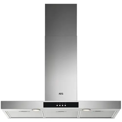 Hota incorporabila decorativa AEG DBB4951M, Putere de absorbtie 600 mc/h, Filtre aluminiu lavabile, Iluminare LED, 90 cm (Argintiu)