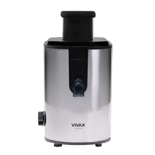 Storcator de fructe si legume VIVAX AJ-400, Putere 400 W, diametru tub 6.5 cm, recipiente de suc si pulpa, Inox (Argintiu)