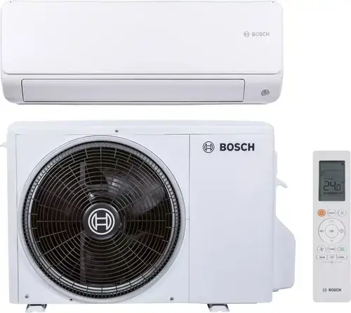 Aparat de aer conditionat Bosch Climate 6000i Inverter 9000 BTU, Clasa A+++/A++, 25 mp, Turbo, Timer, Repornire automata, Eco, Sleep, I-clean, Dezumidificare, Follow me (Alb)