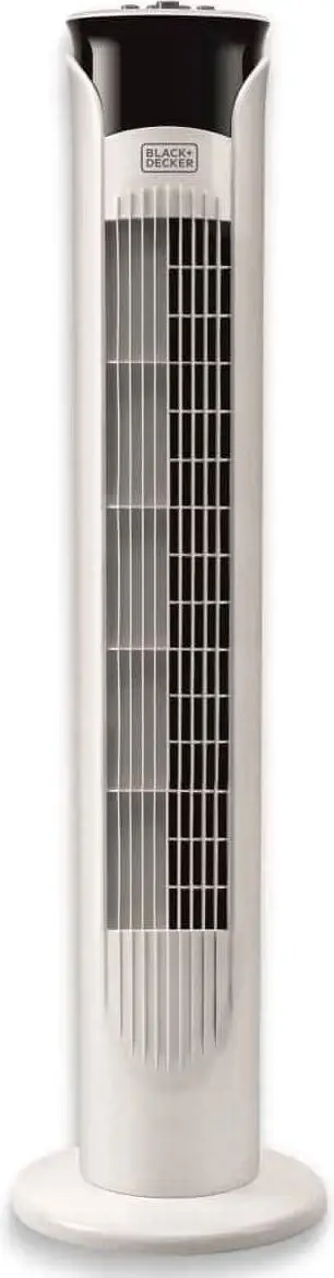 Ventilator turn Black+Decker BXEFT47E, 45 W, 3 viteze, Temporizator, Oscilatie, H 81 cm (Alb)