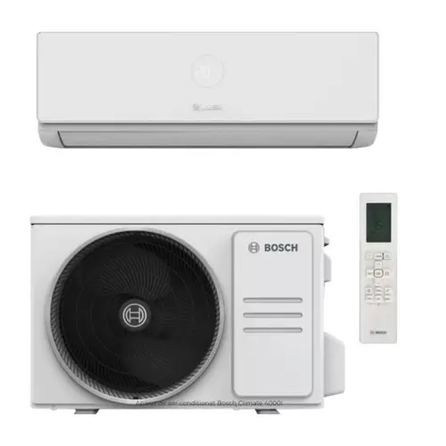 Aparat de aer conditionat Bosch Climate 4000i 52 E, 18000 BTU, Clasa A++/A++, Inverter, R32, Wi-Fi, Mod ECO, Ionizare, I-Clean (Alb)