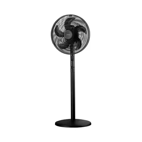 Ventilator 2 in 1 Noveen F535, cu picior si de birou, 55W, functie de oscilatie, reglare pe inaltime, 4 viteze, 5 lame, afisaj digital LED, cronometru, telecomanda (Negru)
