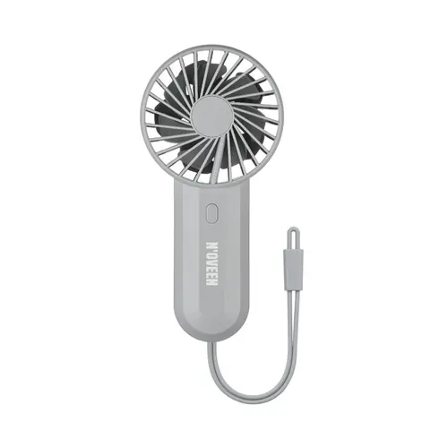Ventilator portabil reincarcabil prin USB Noveen F220, 3 moduri de viteza, motor dublu (Gri)