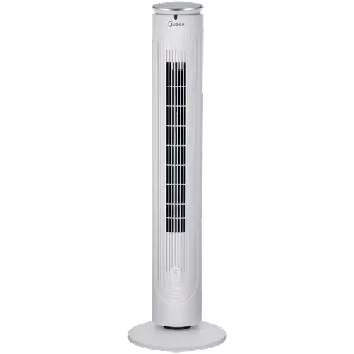 Ventilator turn Midea FZ10-21ARBW, 5 viteze, 3 moduri ventilatie, Design Slim, Control Touch, Timer, Telecomanda, Aromaterapie (Alb)