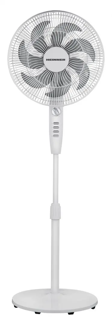 Ventilator cu picior Heinner HSF-M750M-WH, 50W, 7 palete, timer: 2h, control mecanic, functie oscilatie 85°, 3 trepte de viteza, inaltime ajustabila, inaltime max 130cm (Alb)