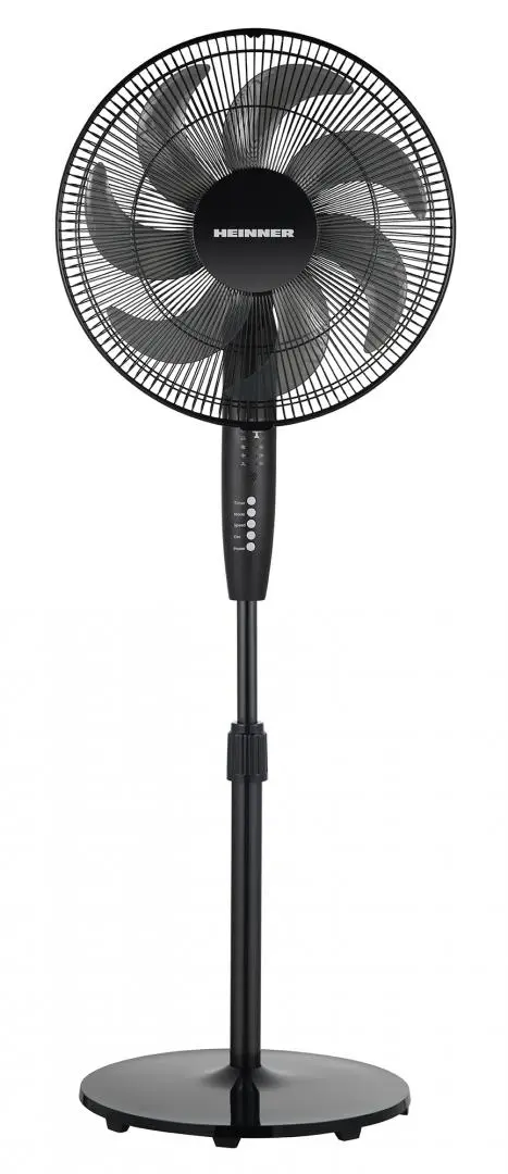 Ventilator cu picior Heinner HSF-M750D-BK, 50W, 7 palete, timer: 7h, control mecanic, functie oscilatie 85°, 3 trepte de viteza, inaltime ajustabila, inaltime max 130cm (Negru)
