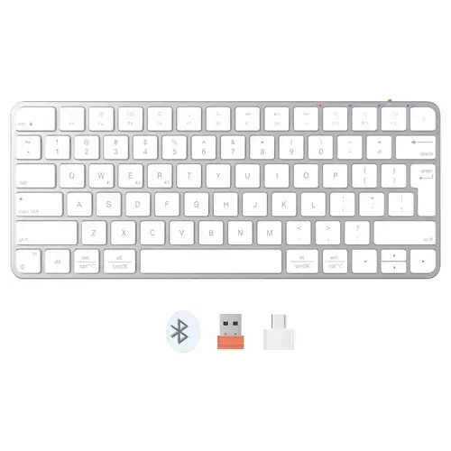 Tastatura wireless slim Meetion K210MW, USB/Bluetooth, Alb