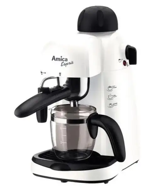 Espressor Amica Espris CD 1011, 800 W, 5 Bar, 0.24 L, Sistem Cappuccino (Alb)