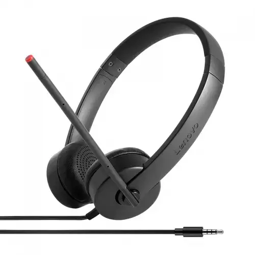 Casti cu microfon Lenovo Essential, Jack 3.5mm (Negru)