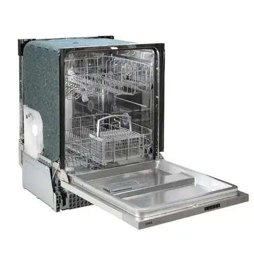 Masina de spalat vase incorporabila VIVAX DWB-601252C, 12 Seturi, 6 Programe, Clasa E, Eco, Doua cosuri, Spalare 360°, Intensiv, Quick Wash, Half load, Control cu iluminare LED, Protectie overflow, 60cm (Inox)