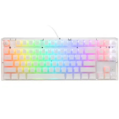Tastatura Gaming Ducky One 3 Aura TKL, iluminare RGB, Wired, USB, Cherry MX Brown (Alb)