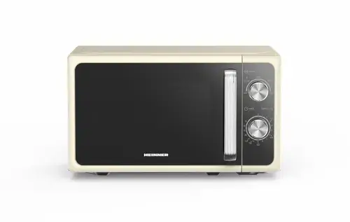 Cuptor cu microunde HEINNER HMW-MD20MRCR, 800 W, 20 l, 5 trepte putere, Platou rotativ 25.5 cm (Crem)