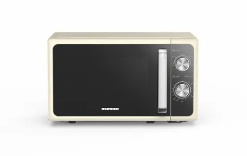 Cuptor cu microunde HEINNER HMW-MD20MRCR, 800 W, 20 l, 5 trepte putere, Platou rotativ 25.5 cm (Crem)