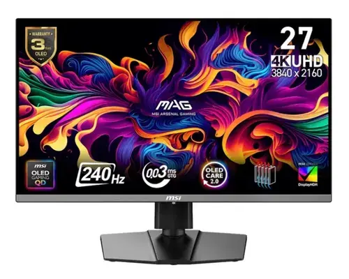 Monitor Gaming QD-OLED MSI 26.5inch MAG 272UP QD-OLED X24, UHD (3840 x 2160), HDMI, DisplayPort, Pivot, 240 Hz, 0.03 ms (Negru)
