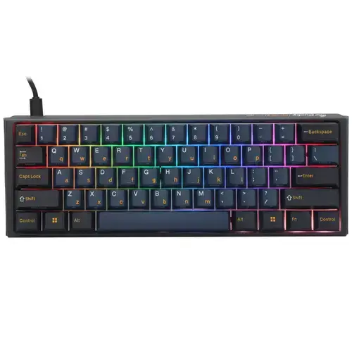 Tastatura Gaming Ducky One 3 Pro Mini Nazca Line, iluminare RGB, Wired, USB,  Cherry MX2A Brown (Albastru/Negru)