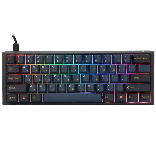 Tastatura Gaming Ducky One 3 Pro Mini Nazca Line, iluminare RGB, Wired, USB,  Cherry MX2A Brown (Albastru/Negru)