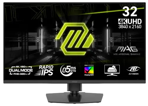 Monitor Gaming Rapid IPS LED MSI 31.5inch MAG 322URDF E16, UHD (3840 x 2160), HDMI, DisplayPort, 320 Hz, 0.5 ms (Negru)