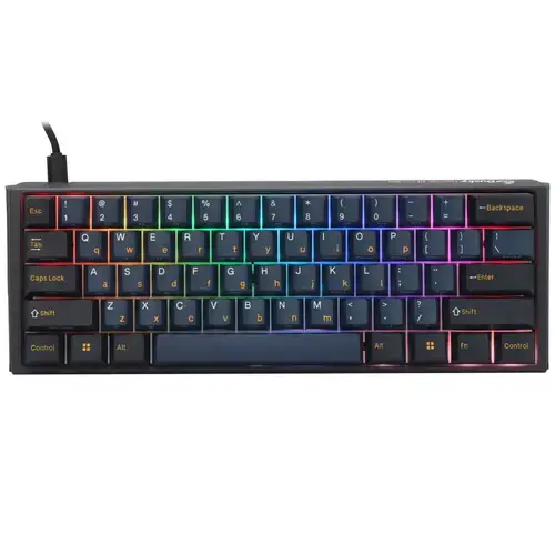 Tastatura Gaming Ducky One 3 Pro Mini Nazca Line, iluminare RGB, Wired, USB, Cherry MX2A Speed Silver (Negru/Albastru)