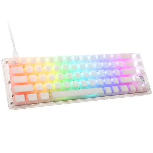 Tastatura Gaming Ducky One 3 Aura White SF, iluminare RGB, Wired, USB,  Kailh Jellyfish Y (Alb)