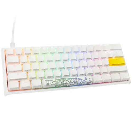 Tastatura Gaming Ducky One 2 Pro Mini White Edition, iluminare RGB, Wired, USB (Alb)