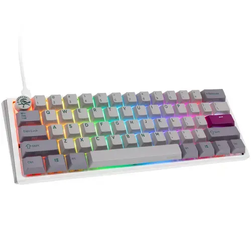 Tastatura Gaming Ducky One 3 Mist Grey Mini, iluminare RGB, Wired, USB,  Cherry MX Ergo-Clear (Gri/Alb)
