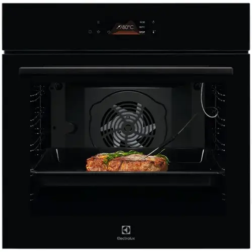 Cuptor incorporabil Electrolux LOE8H39Z, 72 l, 171 de programe predefinite, Afisaj digital, Control touch, Usa cu 3 straturi de geam, Grill, Senzor gatire, Ghidaj telescopic pe 1 nivel, Convectie, Clasa eficienta energetica A+, Sticla (Negru)