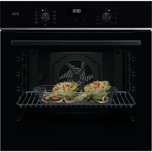 Cuptor incorporabil AEG TU5AB21FSB, Electric, Grill, Ghidaj telescopic pe 1 nivel, volum net 72 L, Clasa A+, Sticla (Negru)