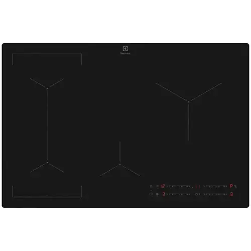 Plita incorporabila Electrolux SaphirMatt® SE 600 EIV83443CT, Inductie, 4 zone de gatit, Timer electronic, Conectivitate hota, Booster, Rezistenta sporita la zgarieturi, 80 cm (Negru)