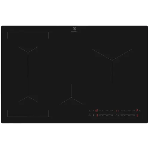 Plita incorporabila Electrolux SaphirMatt® SE 600 EIV83443CT, Inductie, 4 zone de gatit, Timer electronic, Conectivitate hota, Booster, Rezistenta sporita la zgarieturi, 80 cm (Negru)