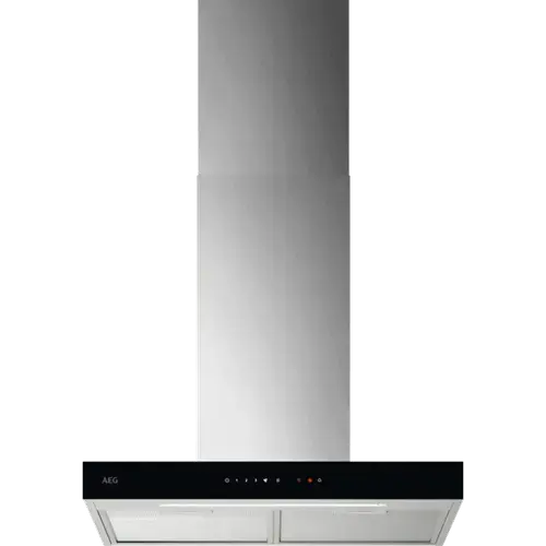 Hota incorporabila decorativa AEG GB67D61HL, Putere de absorbtie 730 mc/h, Conectivitate plita, Control electronic, Functie Breeze, 60 cm (Inox)