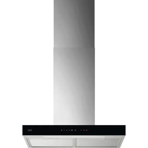 Hota incorporabila decorativa AEG GB67D61HL, Putere de absorbtie 730 mc/h, Conectivitate plita, Control electronic, Functie Breeze, 60 cm (Inox)