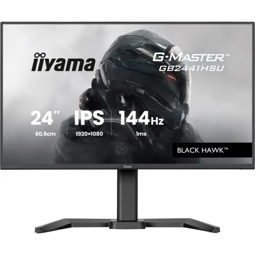 Monitor Gaming IPS Iiyama 23.8inch GB2441HSU-B1, FulL HD (1920 x 1080), HDMI, DisplayPort, Boxe, Pivot, 144 Hz, 1 ms (Negru)