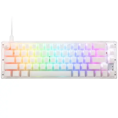 Tastatura Gaming Ducky One 3 Aura White SF, iluminare RGB, Wired, USB, Cherry MX Silent Red (Alb)